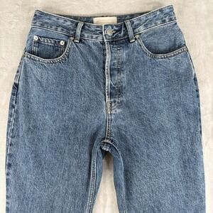 Everlane Curvy 90s Cheeky Straight Blue Jean Sz 28 (26x25.5) Crop Organic Cotton